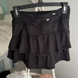 black ruffle athletic skirt